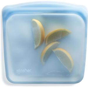 imageStasher Premium Silicone Reusable Food Storage Sandwich Bag Purple Microwave Sous Vide Dishwasher Oven and Freezer Safe BPA Free Leakfree Ecofriendly 28 OzBlue