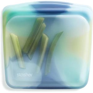 imageStasher Premium Silicone Reusable Food Storage Sandwich Bag Purple Microwave Sous Vide Dishwasher Oven and Freezer Safe BPA Free Leakfree Ecofriendly 28 OzTie Dye Blue