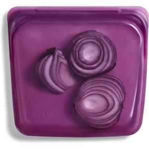 imageStasher Premium Silicone Reusable Food Storage Sandwich Bag Purple Microwave Sous Vide Dishwasher Oven and Freezer Safe BPA Free Leakfree Ecofriendly 28 OzDusk