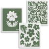 imageStasher Reusable Swedish Dishcloths 3Pack Floral Print 7 W x 8 L Washable Absorbent 100 Biodegradable Odor ampamp Stain Resistant EcoFriendly Paper Towel Alternative for Kitchen